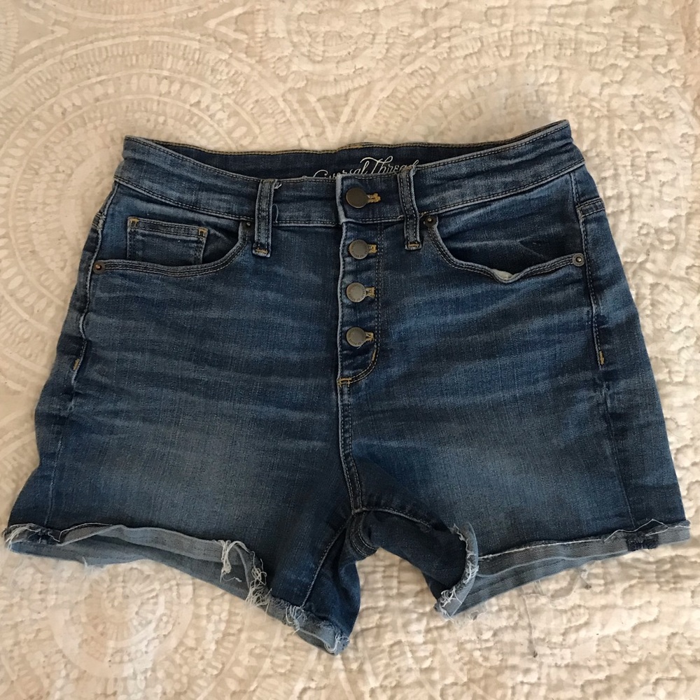 High waisted jean shorts